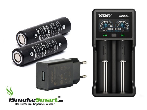 Externes Ladegerät XTAR VC2SL, Netzstecker (2,1A) und 2x SONY Konion Akkus (3120 mAh) zum Schnäppchenpreis